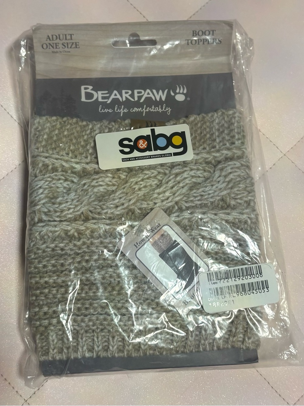 Bearpaw Cozy Cable Knit Boot Toppers - Brand New